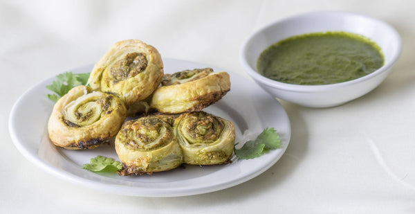 Cilantro Chutney and Cheddar Palmiers